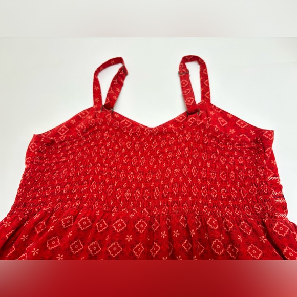 Xhilaration sundress long red XXL embroidered top bohemian tribal geometric maxi - Picture 6 of 16